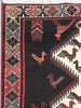 Load image into Gallery viewer, 3.7 x 5 Persian Tribal Carpet Hand-Knotted Iran Black Premitive Birds #PIX-82745