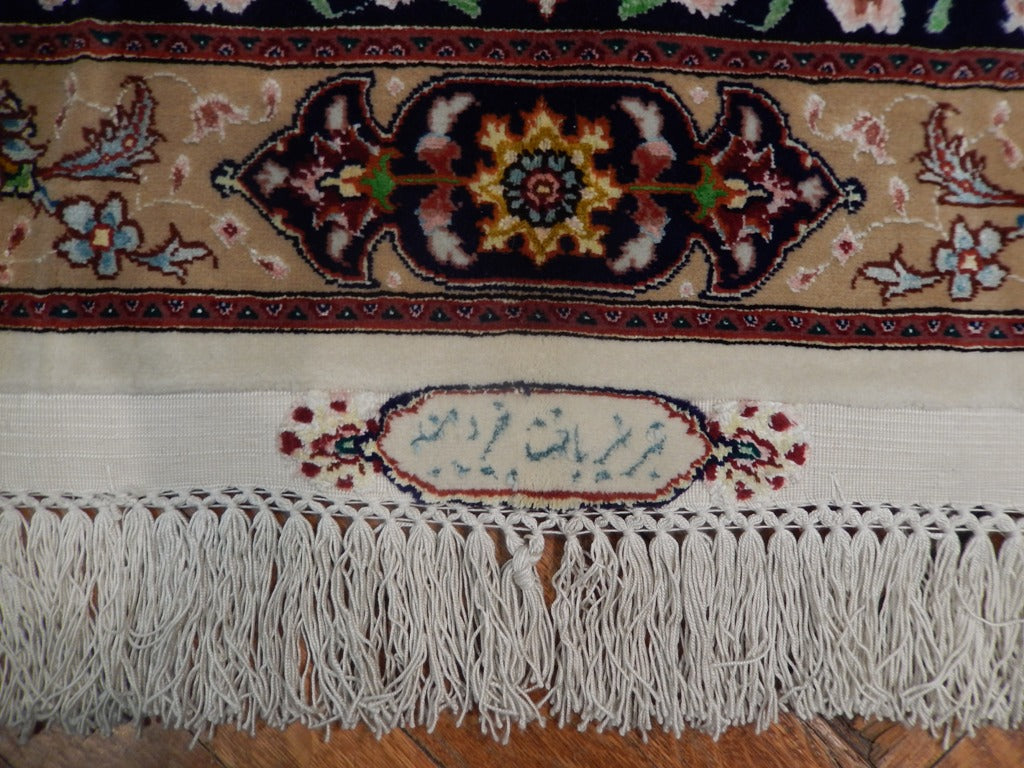 9.7 x 10 Authentic Persian 70 Raj Tabriz Rug 600 Kpsi High Quality Wool and Silk on Silk Amazing Carpet Handmade Iran #PIX-21868