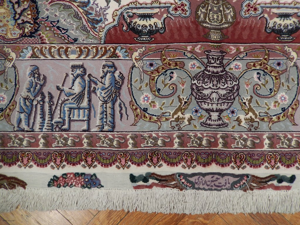 6.6 x 10 Super Fine Quality Authentic Persian Tabriz Rug Wool and Silk 70 Raj 500 KPSI #PIX-21982