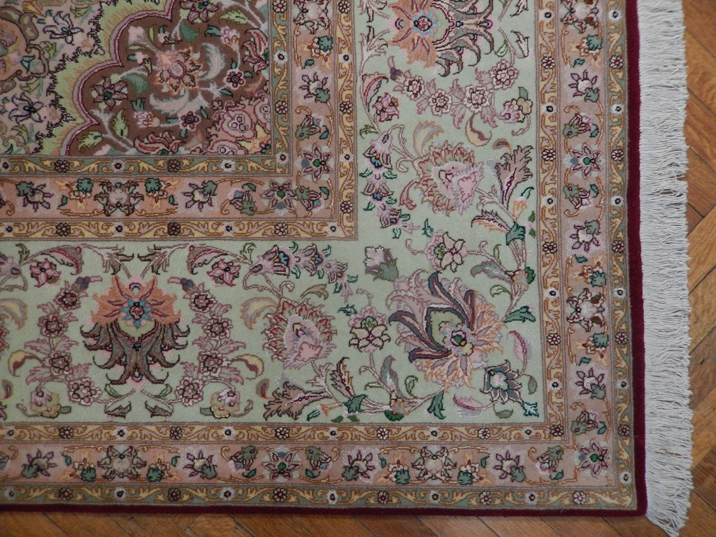 9.9 x 13.7 High Quality Authentic Persian Tabriz Rug Handmade Iran Wool and Silk 400 KPSI PIX-21914