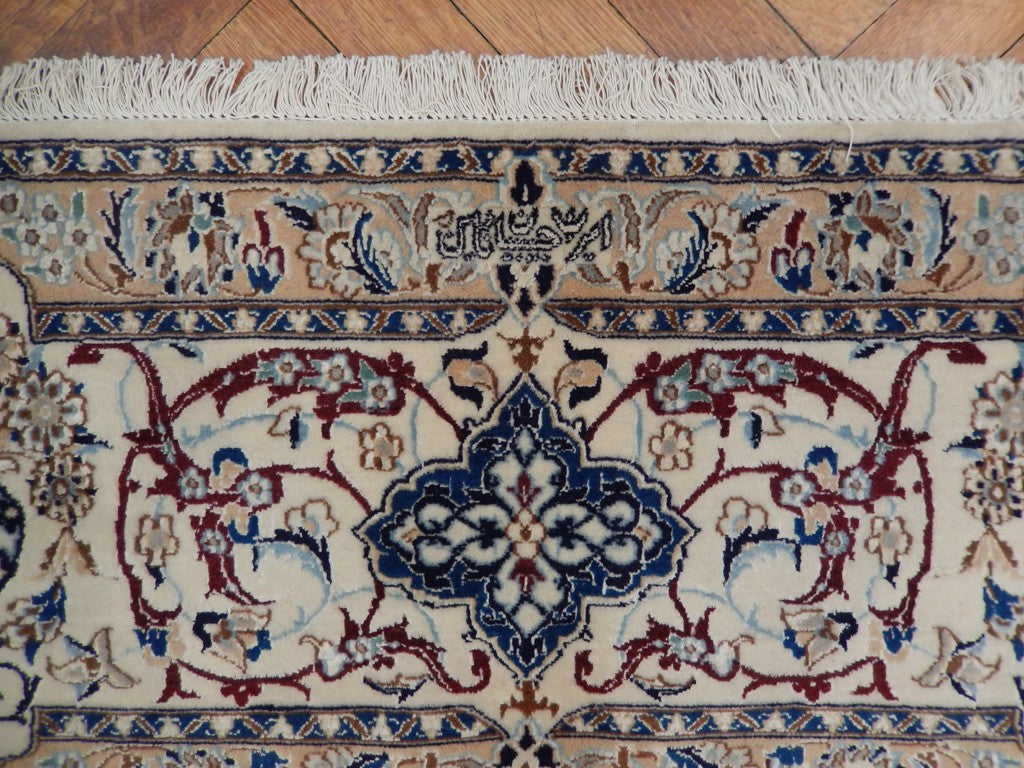 7.7 x 9.9 Authentic Signed Habibian Persian Nain Handmade Wool and Silk Rug 500 KPSI Unusual Iran #PIX-22004