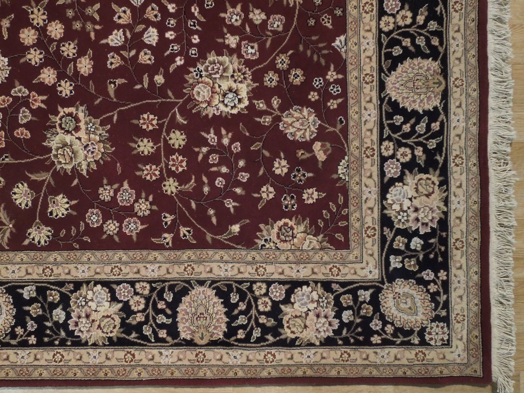 5.9 x 8.9 Quality New Handmade Rug Wool and Silk Burgundy #PIX-19166