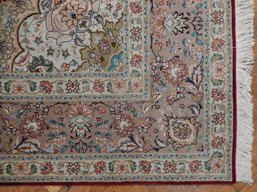 8.2 x 11 Amazing High Quality Authentic Persian Tabriz Rug Wool and Silk Iran #PIX-21882