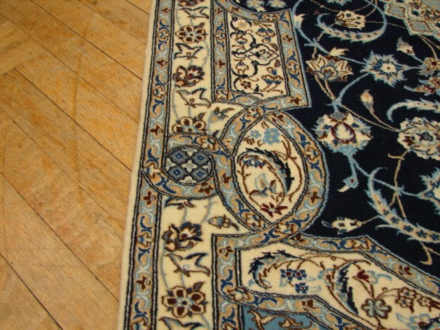 3.6 x 5 Signed Habibian High Quality Authentic Persian Nain 6 La Rug Handmade Iran Wool and Silk 500 KPSI #PIX-4912