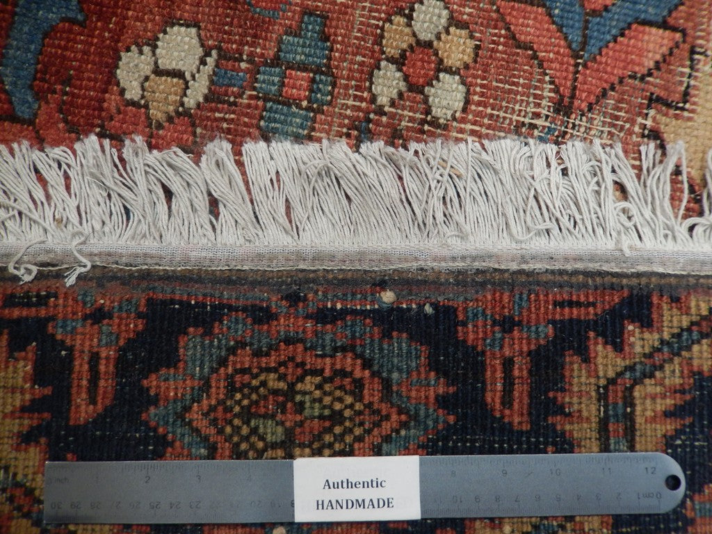 8 x 11.3 Authentic Persian Antique Serapi Rug 1940's #PIX-22384
