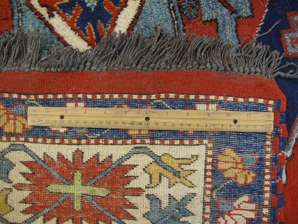 5.7 x 6.5 Hand-Knotted Afghan Kazak Rug Wool on Wool #PIX-26211