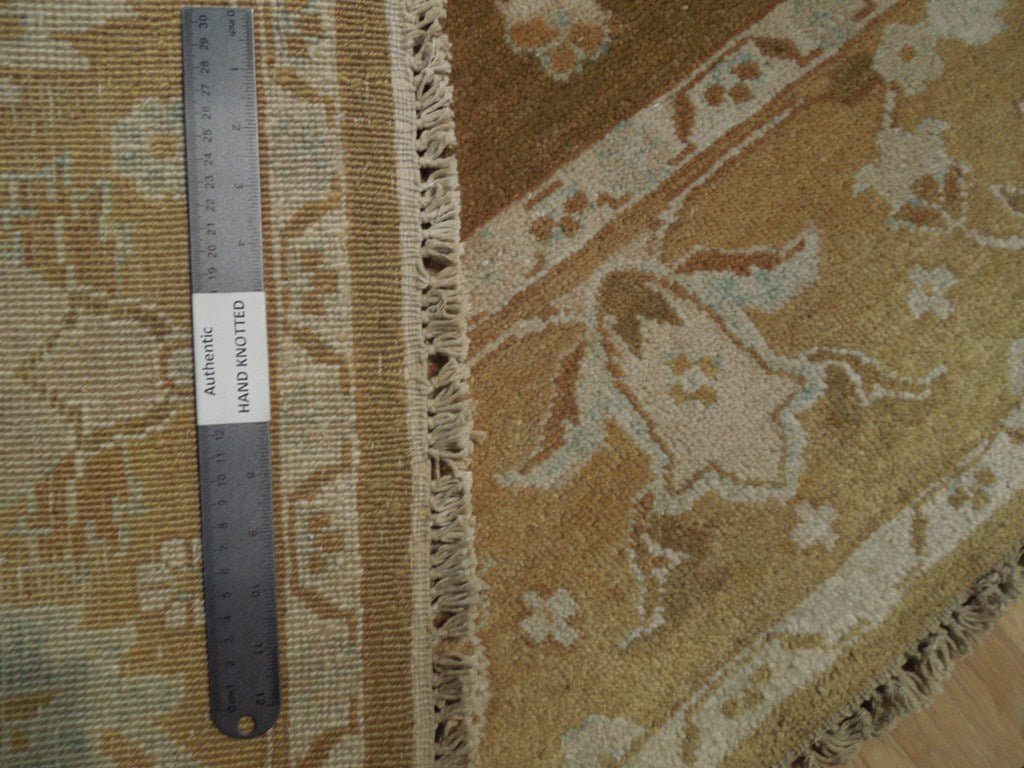 5.10 x 8.9 ARMY BROWN Handmade Agra Rug #PIX-18757