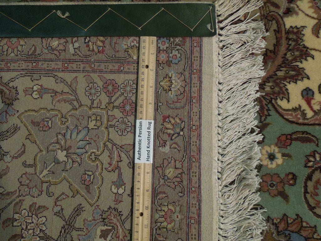 8.2 x 10.1 Authentic Persian Quality Wool and Silk 400 KPSI Tabriz Iran Rug BIRDs #PIX-18231