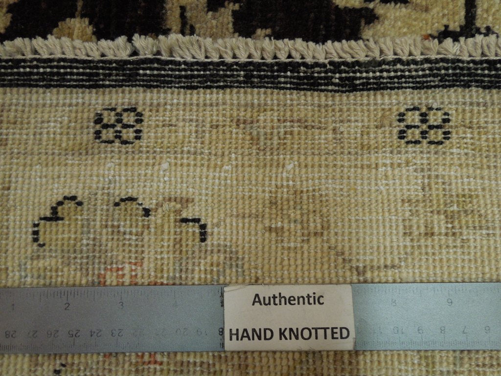 4 x 6 Black Peshawar Chobi Rug Natural Wool #PIX-20198