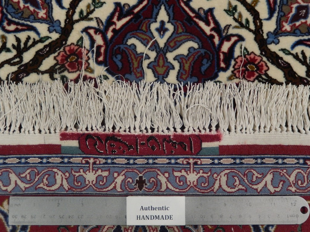3.7 x 5.7 Signed Super Fine Authentic Persian Esfahan Rug Wool Silk on Silk 500 KPSI #PIX-22777