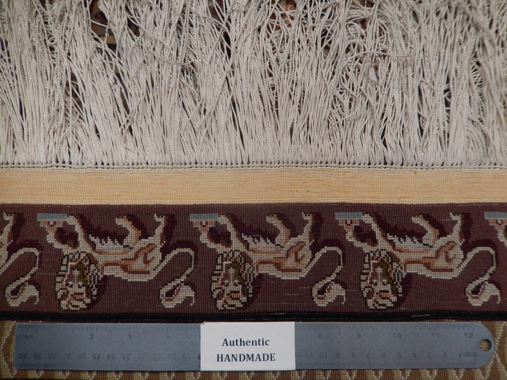 7 x 10.4 Authentic Persian Tabriz Rug Pictorial Iran Fine 400 Kpsi #PIX-21970