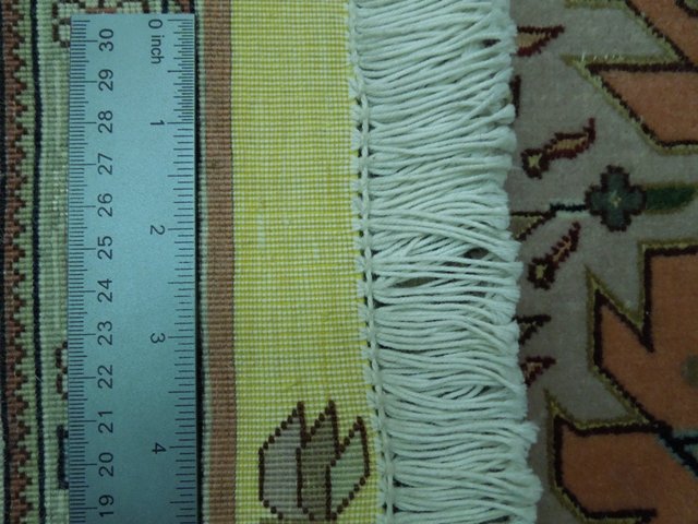 4.10 x 7 Authentic Fine Quality Tabriz Rug Wool and Silk 400 KPSI Geometric #PIX-16019