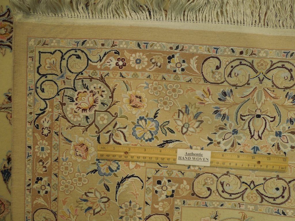 5 x 7.8 Quality Authentic Persian Esfahan Rug Handmade Iran Wool and Silk 400 Kpsi #PIX-23965