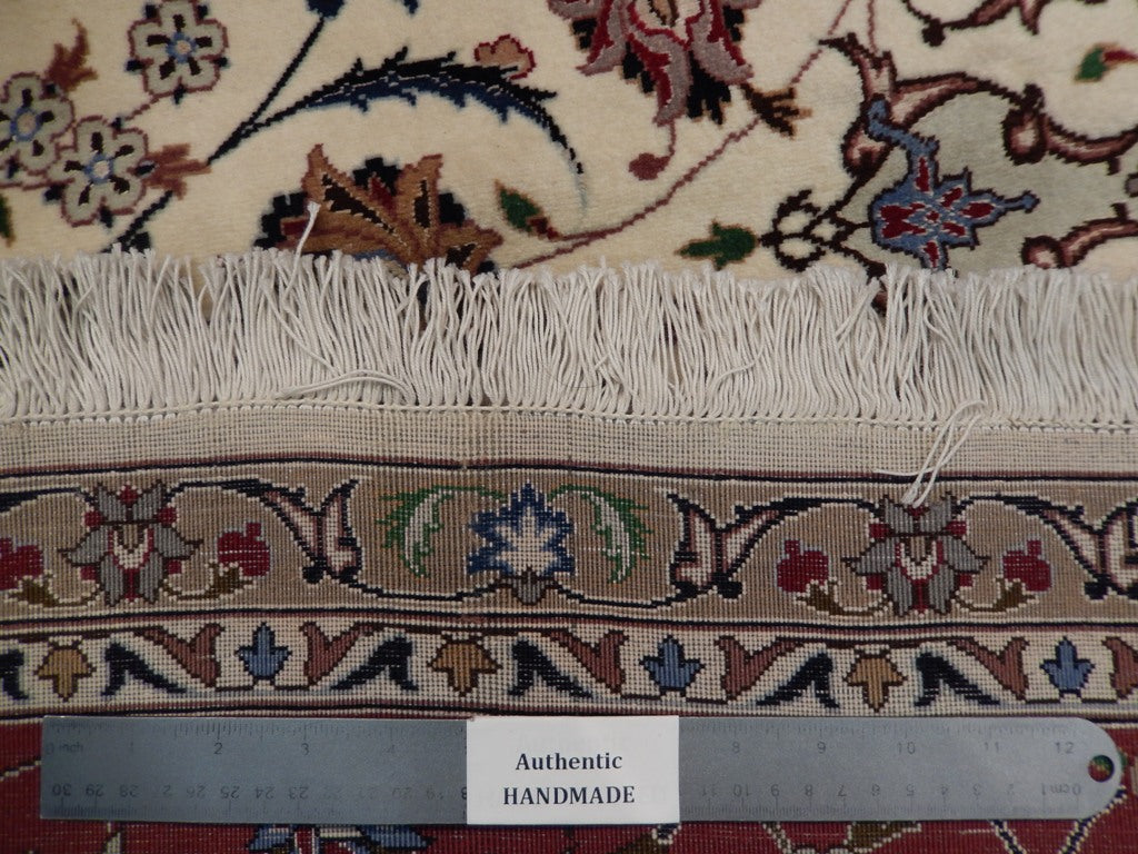 6.7 x 9.8 Fine Authentic Persian Tabriz Rug Handmade Iran Wool and Silk 400 KPSI #PIX-21979