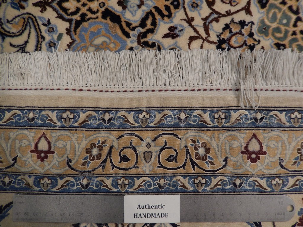 7 x 10.10 Signed Habibian High Quality 6 LA 500 KPSI Persian Nain Rug Wool and Silk Handmade Iran #PIX-22029