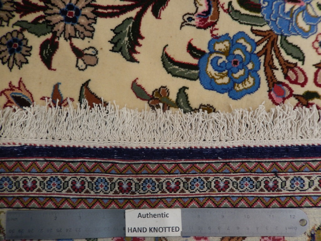 4.5 x 6.7 Fine weave Authentic Persian Qom Rug Kork Wool #PIX-21761