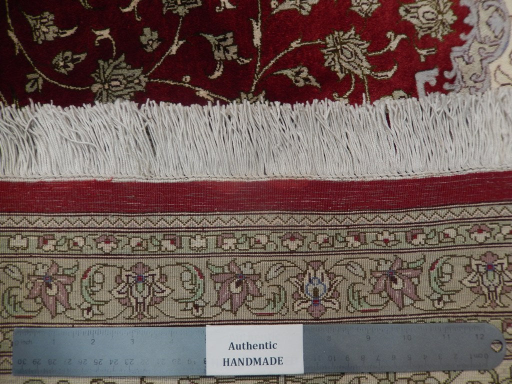 8 x 11 Pure Silk High Quality Authentic Persian Qom Rug Handmade Iran 500 KPSI #PIX-21946