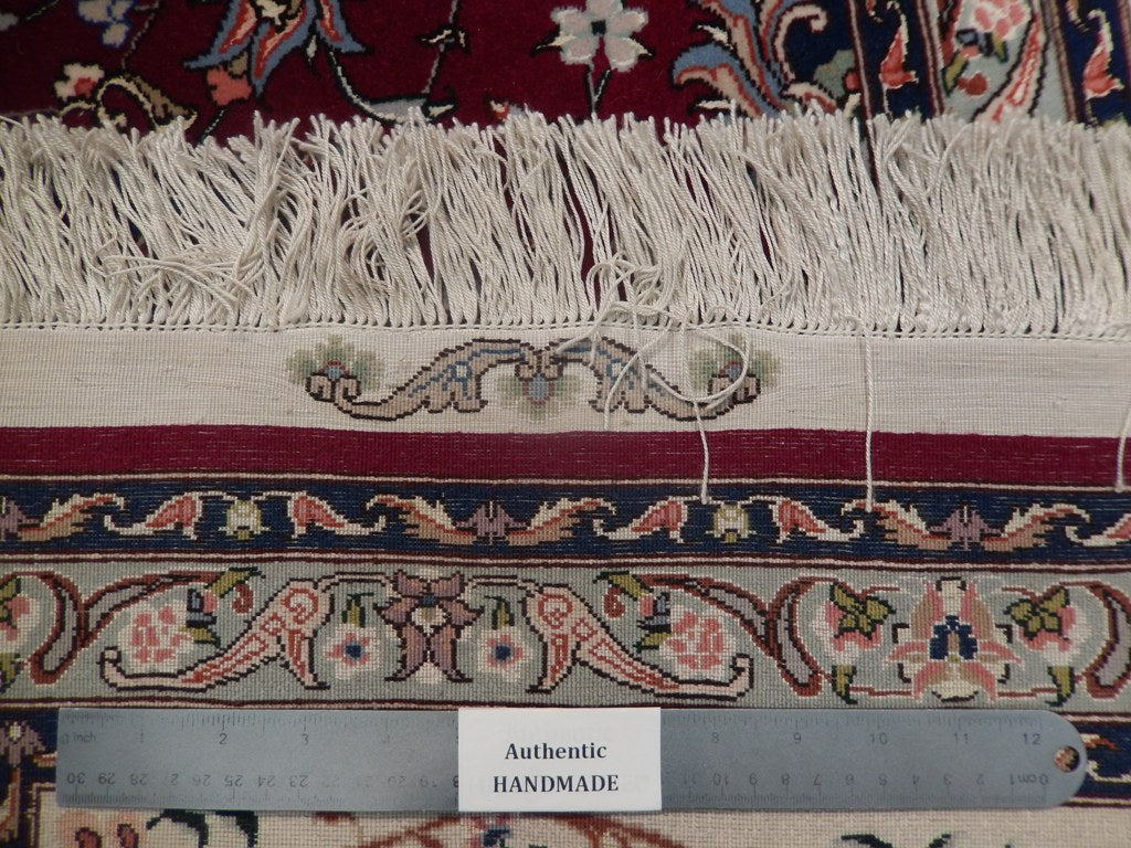 8 x 11.9 Authentic High Quality Persian Tabriz Wool and Silk Rug 500 KPSI #PIX-21877