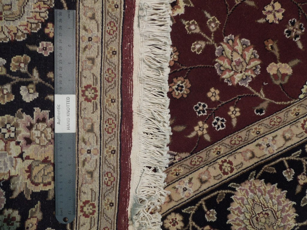 5.9 x 8.9 Quality New Handmade Rug Wool and Silk Burgundy #PIX-19166