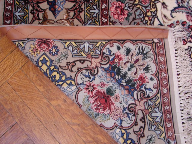 5 x 8 Authentic Persian Esfahan Rug Fine Quality 500 KPSI Wool and Silk Iran #PIX-9482