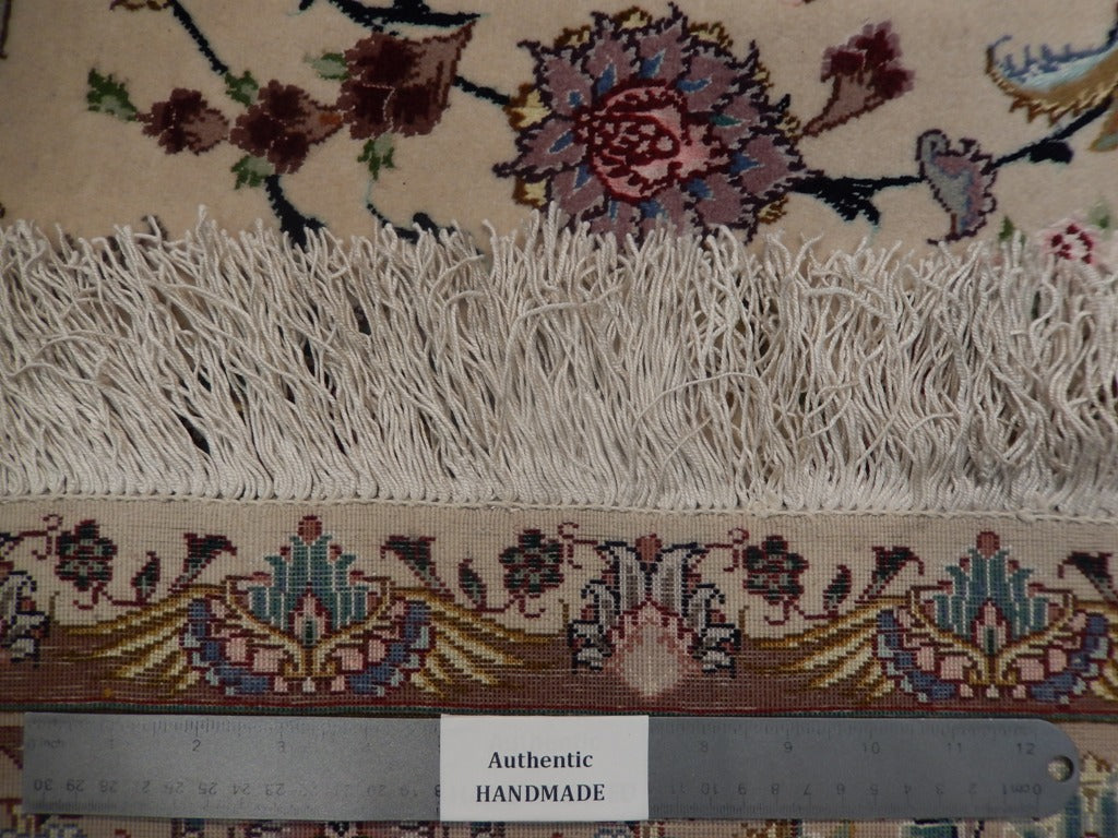 9.7 x 13.3 High Quality Authentic Persian Tabriz Rug Handmade Iran Wool and Silk on Silk 500 KPSI #PIX-21920