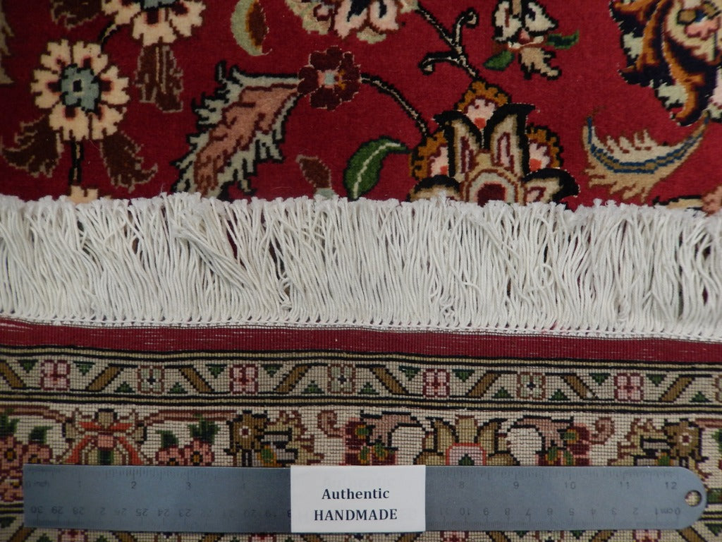 8.4 x 11.7 Authentic Fine Quality Persian Tabriz Carpet Handmade Iran Wool and Silk 400 KPSI #PIX-21866