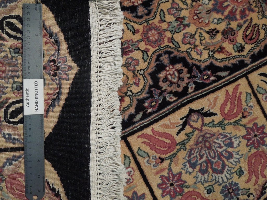 5.10 x 8.8 High Quality Wool and Silk Handmade Rug French Savonnerie BLACK #PIX-18807