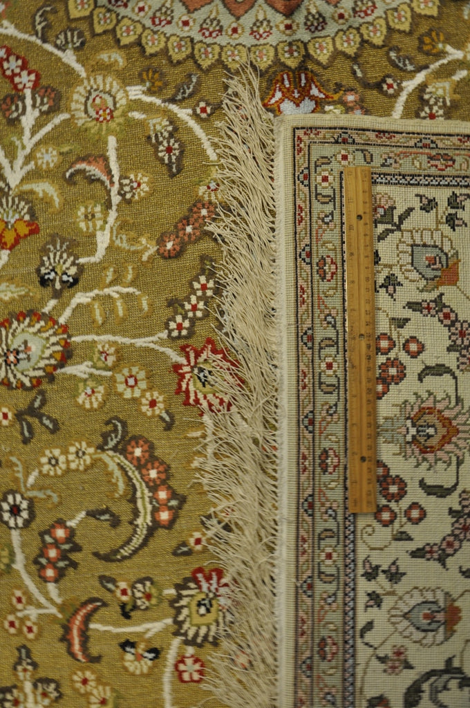 6 x 9 Traditional Raised Silk Pile Transitional Hand-Knotted Rug #PIX-27598