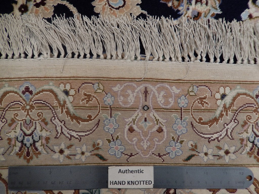 8.6 x 8.6 Square Authentic Persian Esfahan Top Quality Wool and Silk on Silk 500 KPSI #PIX-21833