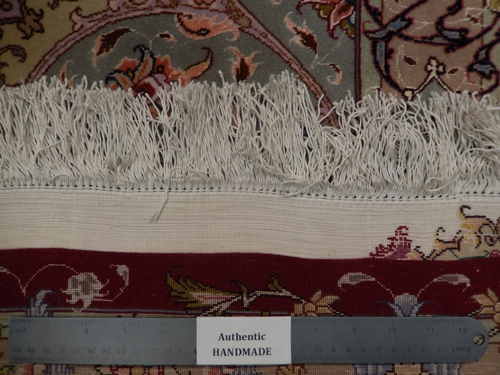 9.9 x 13 Super High Quality Authentic Persian Tabriz Rug Handmade Iran Wool and Silk on Silk 500 KPSI #PIX-21870