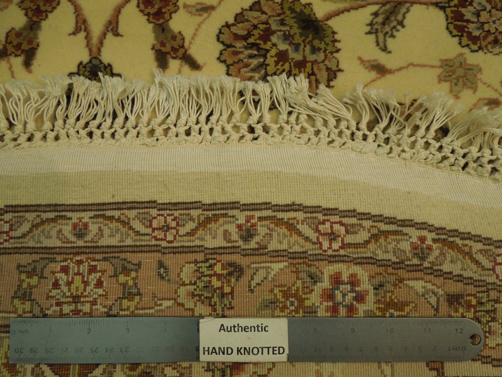 8.2 x 8.3 Quality  Wool and Silk  Hand-Knotted Rug IVORY #PIX-20883