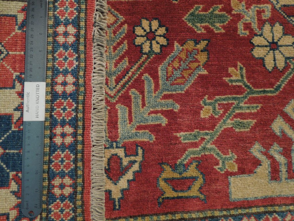 4.9 x 6.6 Hand-Knotted Afghan Kazak Rug #PIX-19340