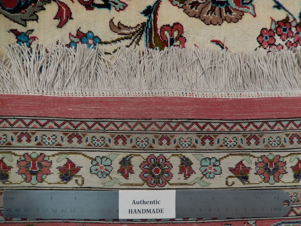 8.2 x 11.7 Silk Signed High Quality Authentic Persian Qom Rug Handmade Iran 500 KPSI #PIX-21947