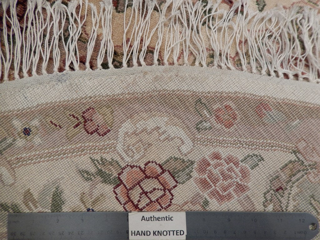 7.0 x 7.0 Feet ROUND Bamboo Silk Handmade Rug #PIX-21087