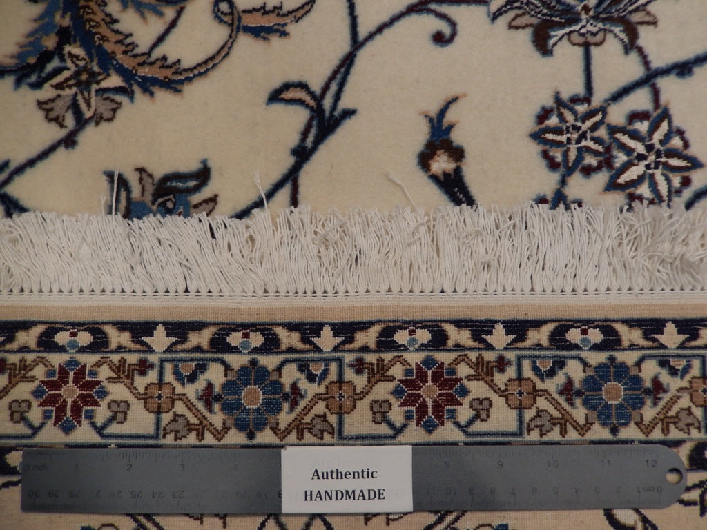 6.8 x 10.2 High Quality Authentic Persian Nain Rug 6 LA Handmade Iran Wool and Silk 500 KPSI Signed Habibian #PIX-22000