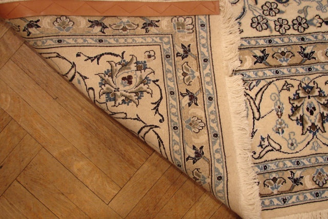 8 x 11.4 Authentic Persian 9 La Nain Rug  Wool and Silk Blue #PIX-14346