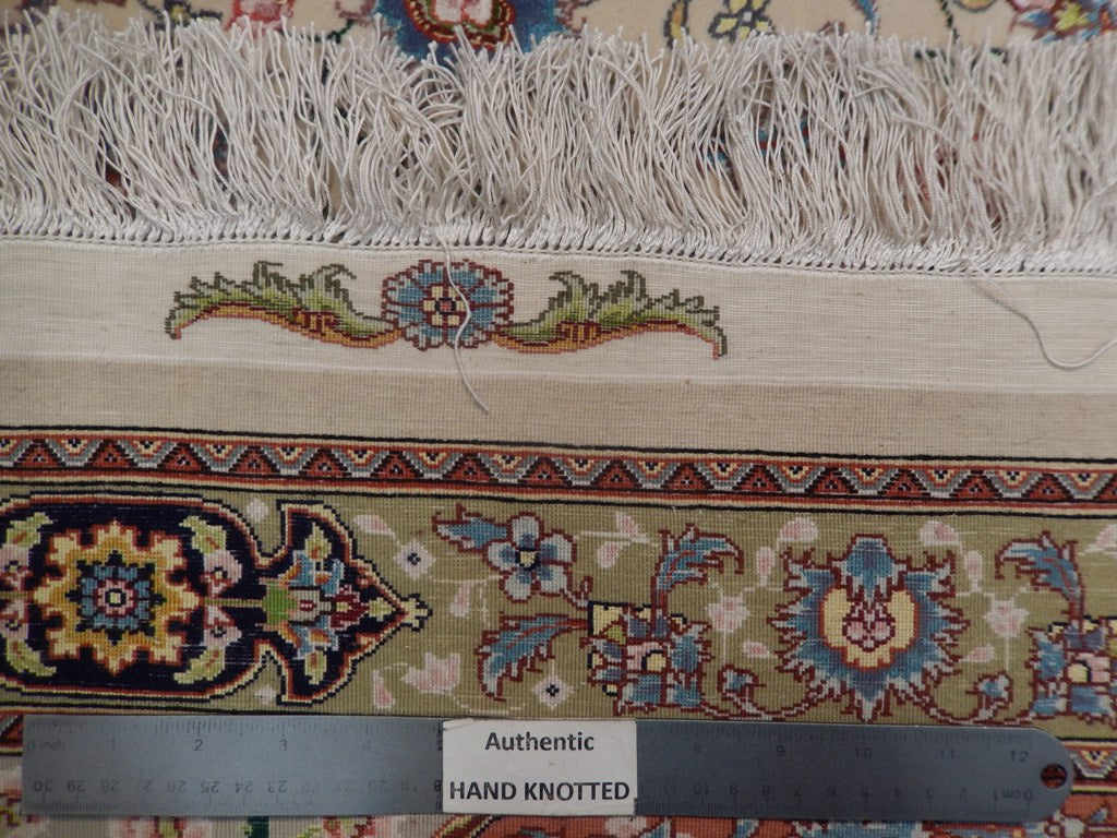 8 x 11.10 Raj Tabriz 500 KPSI Signed Super Fine Quality Rug Wool and Silk on Silk Handmade Iran Authentic #PIX-21844