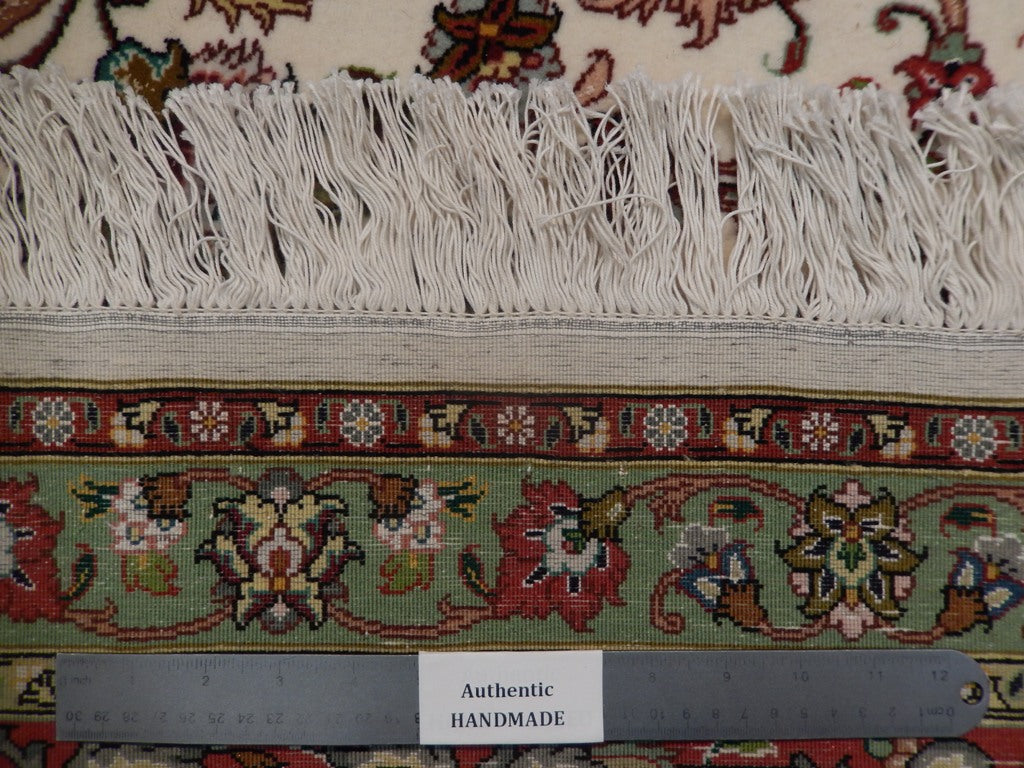 10 x 13 Genuine Persian Tabriz Rug Handmade Iran Wool and Silk 400 KPSI #PIX-21904