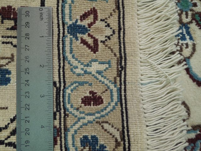 5.1 x 8.1 Signed Persian Nain Rug 9 La Wool and Silk Iran #PIX-16691