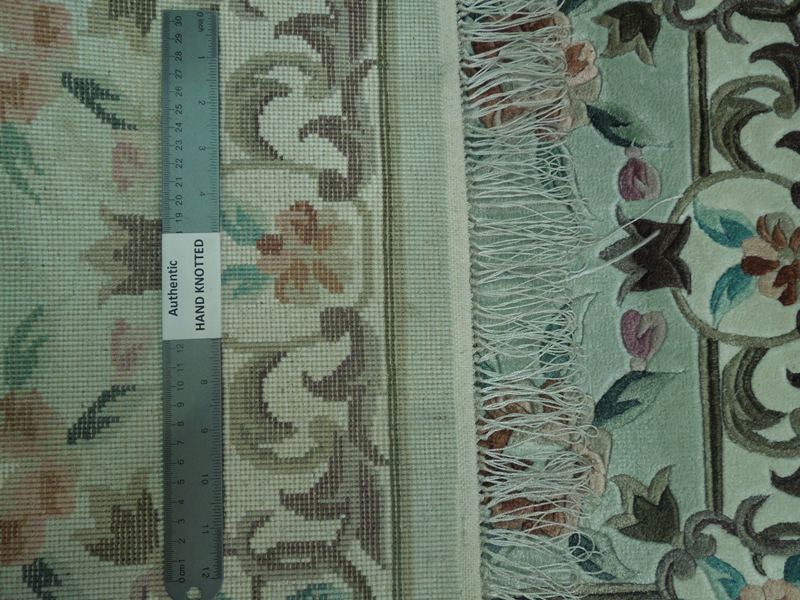 2 x 4 Light Green Handmade Rug Aubusson Bamboo Silk #PIX-17545