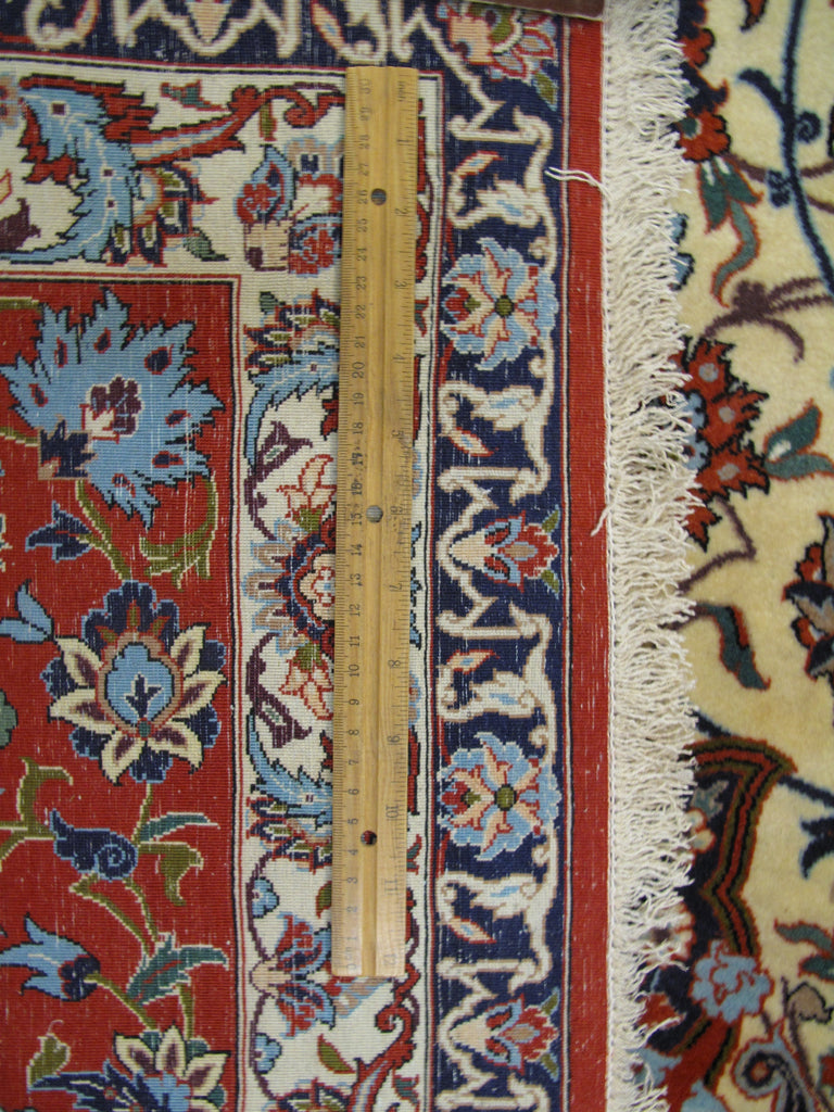 9.9 x 13.6 High Quality Authentic Persian Esfahan Rug Handmade Iran Wool and Silk on Silk 500 KPSI #PIX-26233