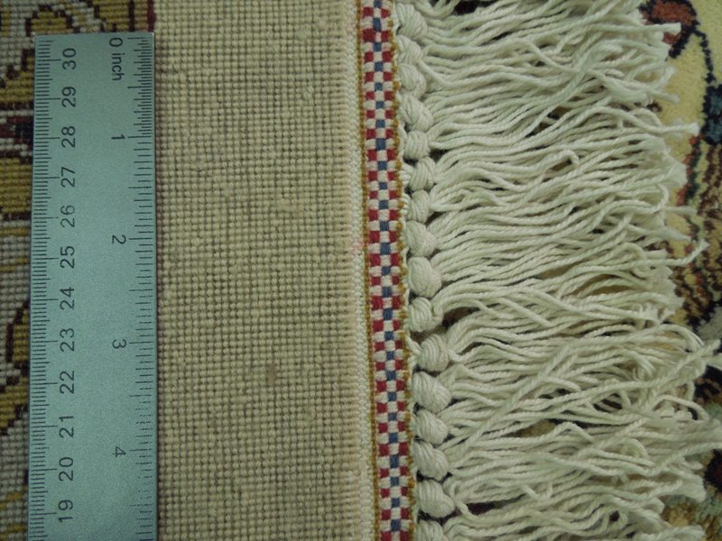 13.6 x 20.7 Persian Tabriz Rug Sheik Safi Ivory Green 400KPSI #PIX-17150