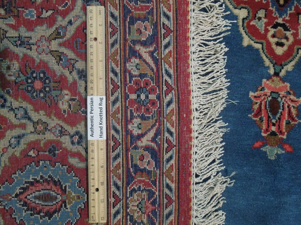 8.2 x 11.11 SIGNED Quality Genuine Persian Kashan Rug Medium Turquoise Blue #PIX-18168
