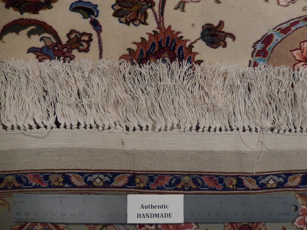 9.5 x 13.2 High Quality Authentic Persian Tabriz Rug Handmade Iran Wool and Silk on Silk 500 KPSI  #PIX-21864