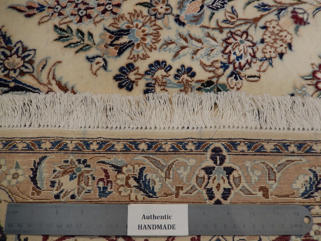 7.7 x 9.9 Authentic Signed Habibian Persian Nain Handmade Wool and Silk Rug 500 KPSI Unusual Iran #PIX-22004
