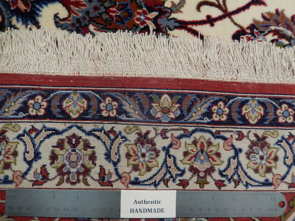 8.3 x 12.4 Authentic Persian Esfahan Rug Top Quality Wool and Silk on Silk 500 KPSI #PIX-21943