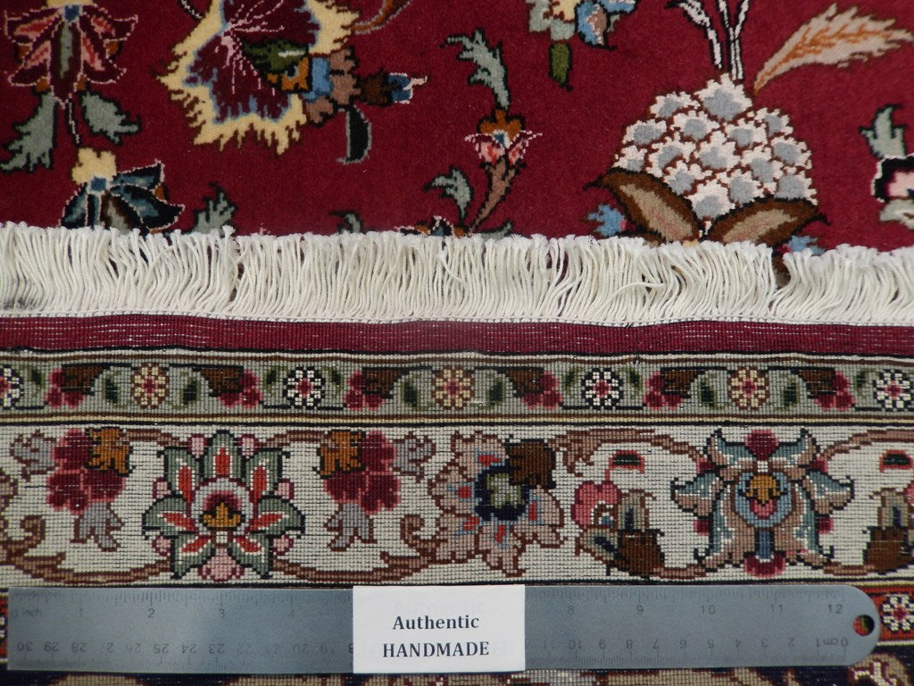 9.8 x 12.10 High Quality Authentic Persian Tabriz Rug Handmade Iran Wool and Silk 400 KPSI #PIX-21871