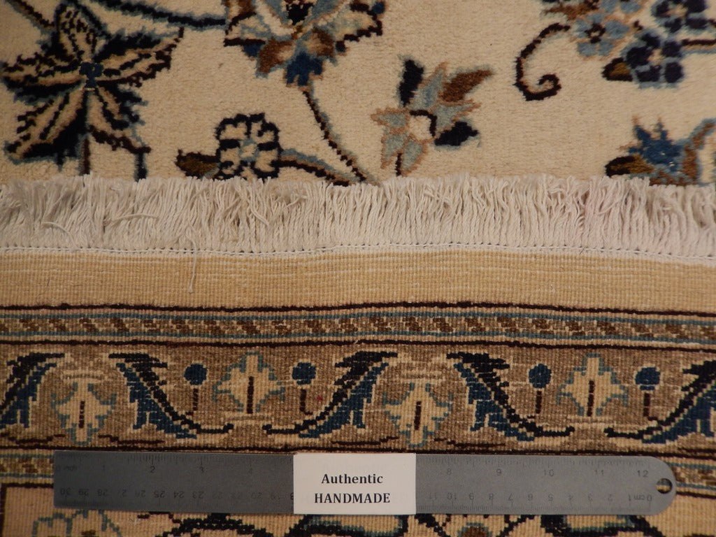 6.5 x 8 Authnetic Persian Nain Carpet 9 LA  Handmade Iran Wool and Silk #PIX-22017