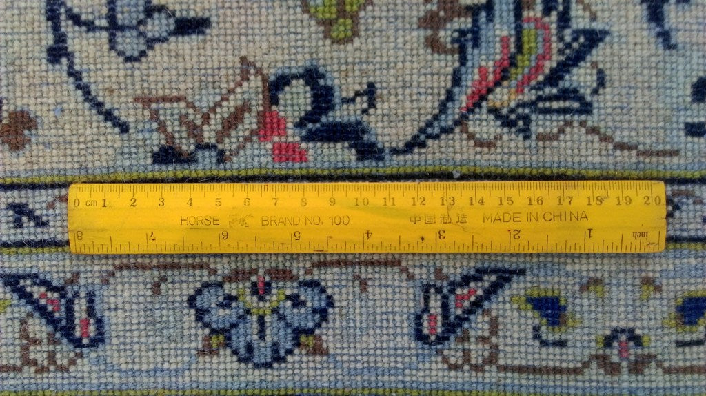 8.1 x 11.7 Signed Authentic Persian Ivory Kashan Rug #B-80997