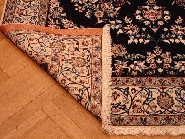 5.4 x 8 Signed Habibian Fine Quality 6 La Nain Rug Wool and Silk Handmade Iran #PIX-4236